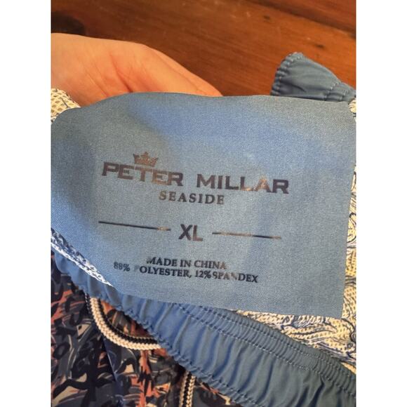 Peter Millar Men's Blue Turtle Tide Graphic Print 8" Swim Trunks Drawstring XL - Picture 8 of 15